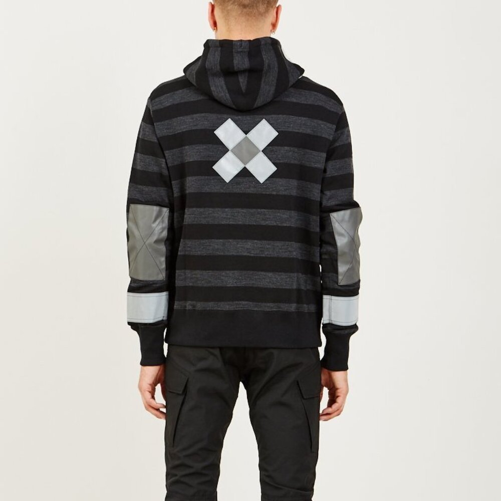 BNWT AW18 JUNYA WATANABE REFLECTIVE TAPE STRIP SWEATSHIRT S